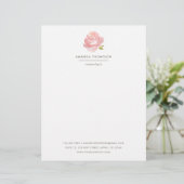 Elegante Waterverf Roze Roos Briefhoofd (Staand voorkant)