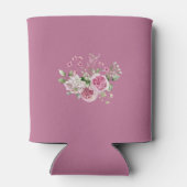 Elegante Waterverf Roze Rose Bouquet bruiloft Blikjeskoeler (Achterkant)