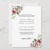 Elegante Waterverf Roze Rose Bouquet bruiloft Kaart (Voorkant)