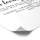 Elegante Waterverf Roze Rose Bouquet bruiloft Poster (Hoek)