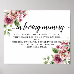 Elegante Waterverf Roze Rose Bouquet bruiloft Poster