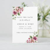 Elegante Waterverf Roze Rose Bouquet bruiloft Save The Date (Staand voorkant)