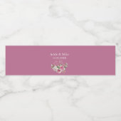 Elegante Waterverf Roze Rose Bouquet bruiloft Waterfles Etiket (Enkel label)