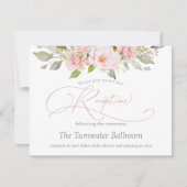 Elegante Waterverf Roze Rose bruiloft receptie Kaart (Voorkant)