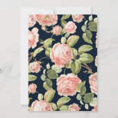 Elegante Waterverf Roze Rose bruiloft uitnodiging (Achterkant)