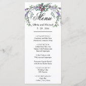 Elegante waterverf roze rozen botanische lavendel menu (Voorkant)