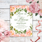 Elegante Waterverf Roze Rozen Bruids Zaaier Welkom Poster