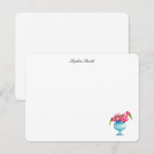 Elegante waterverf Roze Rozen Floral Flat Bedankkaart (Voorkant / Achterkant)