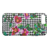 Elegante  waterverf roze rozen houndstooth Case-Mate iPhone case (Achterkant (Horizontaal))