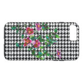 Elegante  waterverf roze rozen houndstooth Case-Mate iPhone case (Achterkant (Horizontaal))