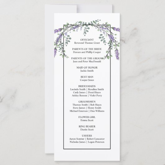 Elegante waterverf roze rozen lavendel groen (Achterkant)