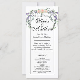 Elegante waterverf roze rozen lavendel groen