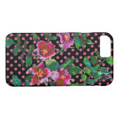 Elegante  waterverf roze rozen polka dots Case-Mate iPhone case (Achterkant (Horizontaal))