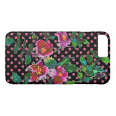 Elegante waterverf roze rozen polka dots Case-Mate iPhone case (Achterkant (Horizontaal))