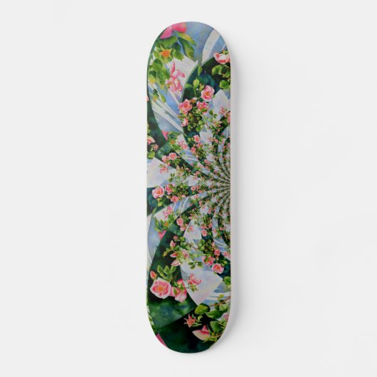 Elegante waterverf roze rozen skateboard (Voorkant)
