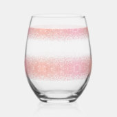 Elegante Waterverf Roze Sneeuwvlok Vrolijk kerstfe Wijnglas Zonder Voet (Voorkant)