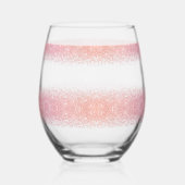 Elegante Waterverf Roze Sneeuwvlok Vrolijk kerstfe Wijnglas Zonder Voet (Links)