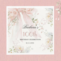Elegante Waterverf Roze Strik Bloemige 100ste Verj