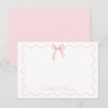 Elegante Waterverf Roze Strik Coquette Notitiekaar