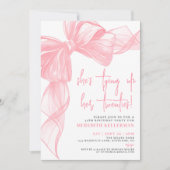 Elegante Waterverf Roze strik Verjaardagsfeest Kaart (Voorkant)