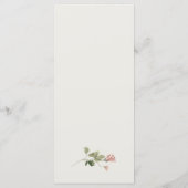 Elegante Waterverf Roze Tuin Roze Roos Bruiloft Menu (Achterkant)