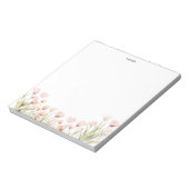 Elegante Waterverf roze tulp bloeit bloemig Notitieblok (Linkerzijde)