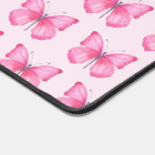 Elegante Waterverf Roze Vlinders Bureaumat (Hoek)