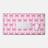Elegante Waterverf Roze Vlinders Bureaumat (Keyboard & Muis)