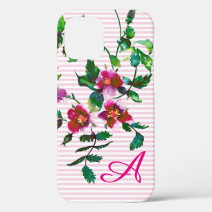 Elegante waterverf roze waterverf monogram Case-Mate iPhone case