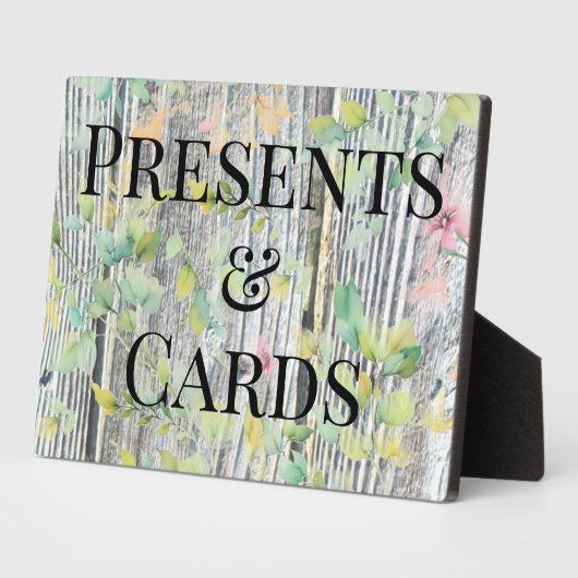 Elegante waterverf roze wilde bloemen barnwood fotoplaat (Zijkant)