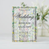 Elegante waterverf roze wilde bloemen barnwood kaart (Staand voorkant)