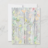 Elegante waterverf roze wilde bloemen barnwood save the date (Achterkant)