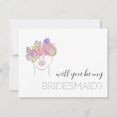 Elegante Waterverf Roze zal je mijn bruidsmeisje z (Voorkant)
