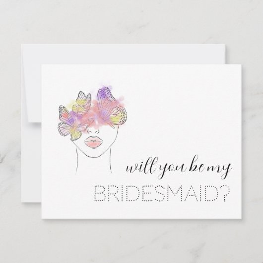Elegante Waterverf Roze zal je mijn bruidsmeisje z (Voorkant)