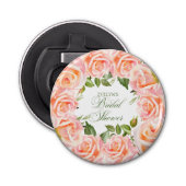 Elegante Waterverf Rozen Chic Vrijgezellenfeest Button Flesopener (Voorkant)