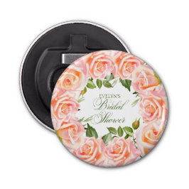 Elegante Waterverf Rozen Chic Vrijgezellenfeest Button Flesopener