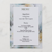 Elegante Waterverf Rozen Cream en Sage Green Menu (Achterkant)