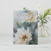 Elegante Waterverf Rozen Cream en Sage Green Menu (Staand voorkant)