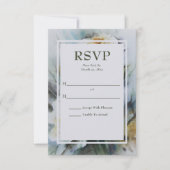 Elegante Waterverf Rozen Cream en Sage Green RSVP Kaartje (Voorkant)