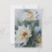 Elegante Waterverf Rozen Cream en Sage Green RSVP Kaartje (Achterkant)