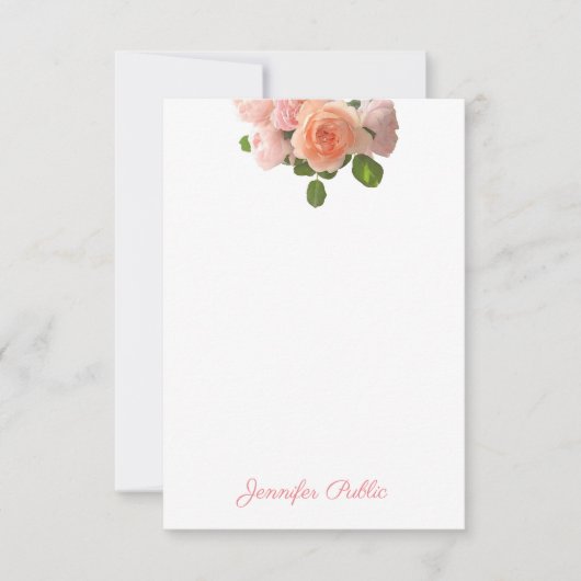 Elegante Waterverf Rozen Handgeschreven Sjabloon F (Voorkant)