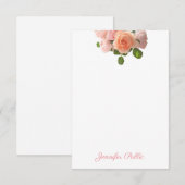 Elegante Waterverf Rozen Handgeschreven Sjabloon F (Voorkant / Achterkant)