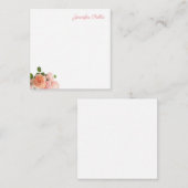 Elegante Waterverf Rozen Handgeschreven tekst Sjab Notitiekaartje (Voorkant / Achterkant)