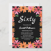 Elegante Waterverf Rozen Herfst Bloemen 60ste Verj Kaart (Voorkant)