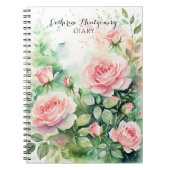 Elegante Waterverf Rozen met groene bladeren Notitieboek (Voorkant)