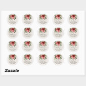 Elegante Waterverf Rozen Natuurlijke bruiloft Dank Ronde Sticker (Vel)