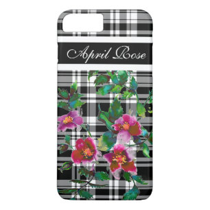 Elegante  waterverf rozen plaid personaliseren 	iPhone 8/7 plus hoesje