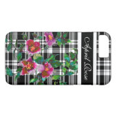Elegante  waterverf rozen plaid personaliseren Case-Mate iPhone case (Achterkant (Horizontaal))