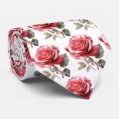 Elegante Waterverf Rozen Stropdas (Opgerold)