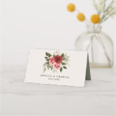 Elegante Waterverf Rozen Wedding Place Card Plaatskaartje (Achterkant)